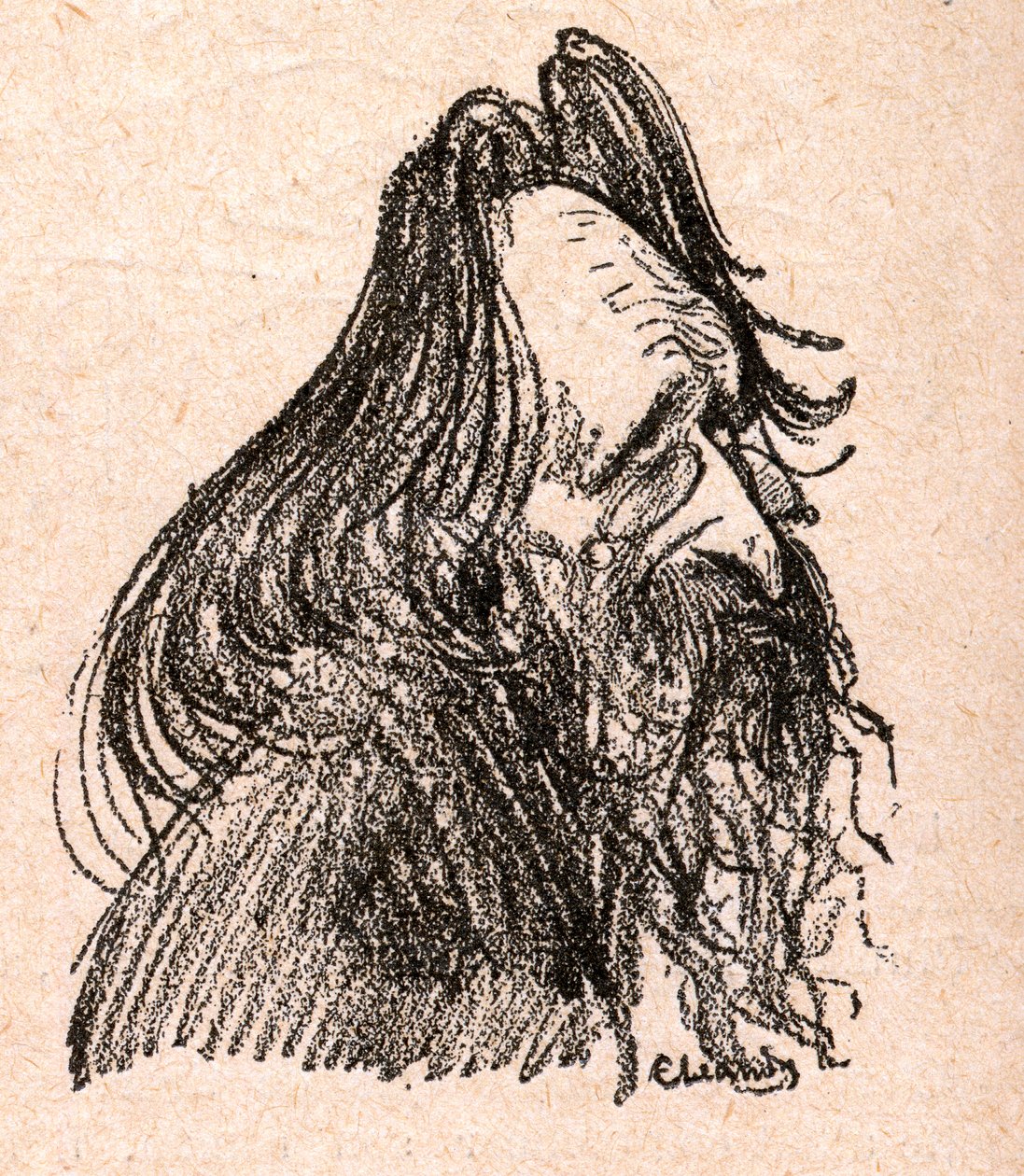 Jules Guesde (1845-1922) fransk politiker - gravyr i "Our Dear Sovereign" av Paul Bosq - illustration av Charles Leandre (1862-1934) 1898 - av Charles Leandre