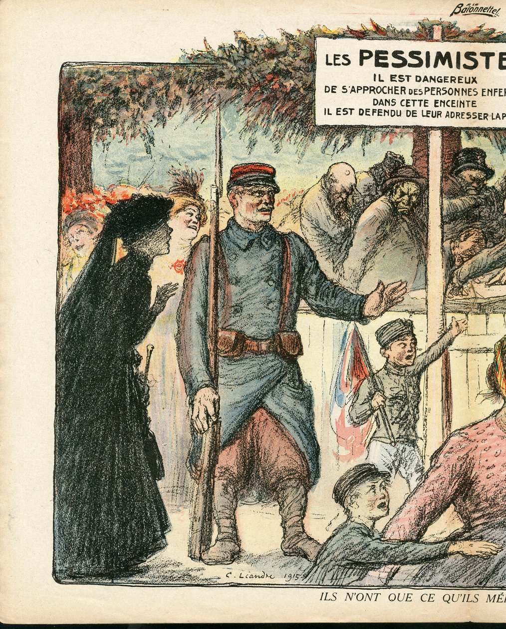 La Baionnette, satirisk i färger av Charles Leandre