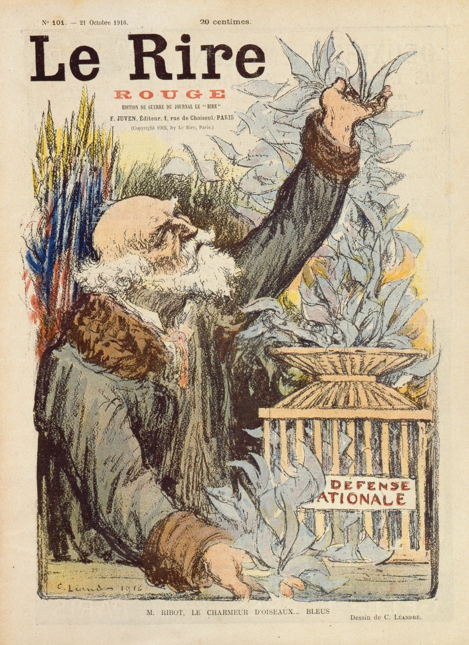 M. Ribot, Charmer of Blue Birds, omslagsillustration av Le Rire Rouge, 21 oktober 1916 av Charles Leandre