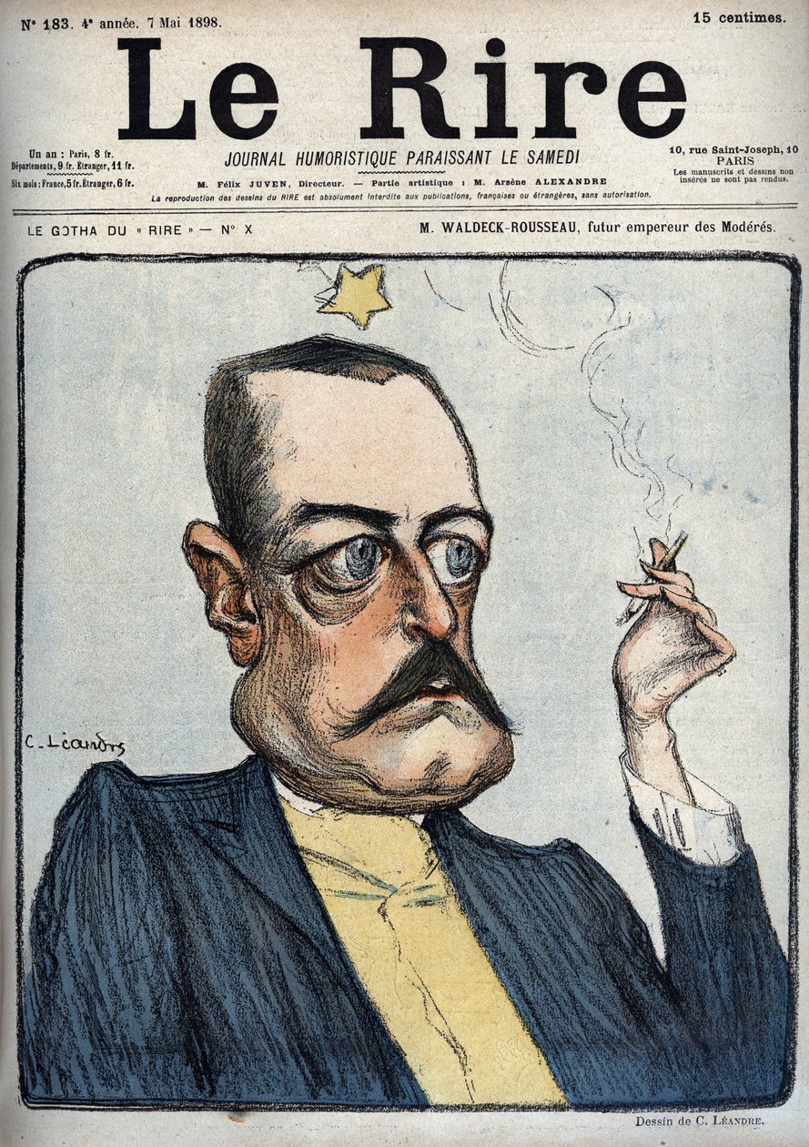 M. Waldeck-Rousseau framtida kejsare av Moderes - karikatyr av Pierre Waldeck Rousseau (Waldeck-Rousseau) (1846-1904) av Charles Leandre (1862-1934) i "" Le Rire "" den 7 maj av Charles Leandre