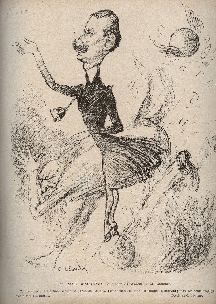 Paul Deschanel, den nya talmannen i huset - Tecknad av Charles Leandre (1862-1934) i "" The Rire""" 1898 av Charles Leandre