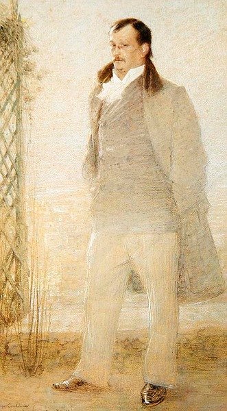 Porträtt av Georges Courteline (olja på duk) av Charles Leandre