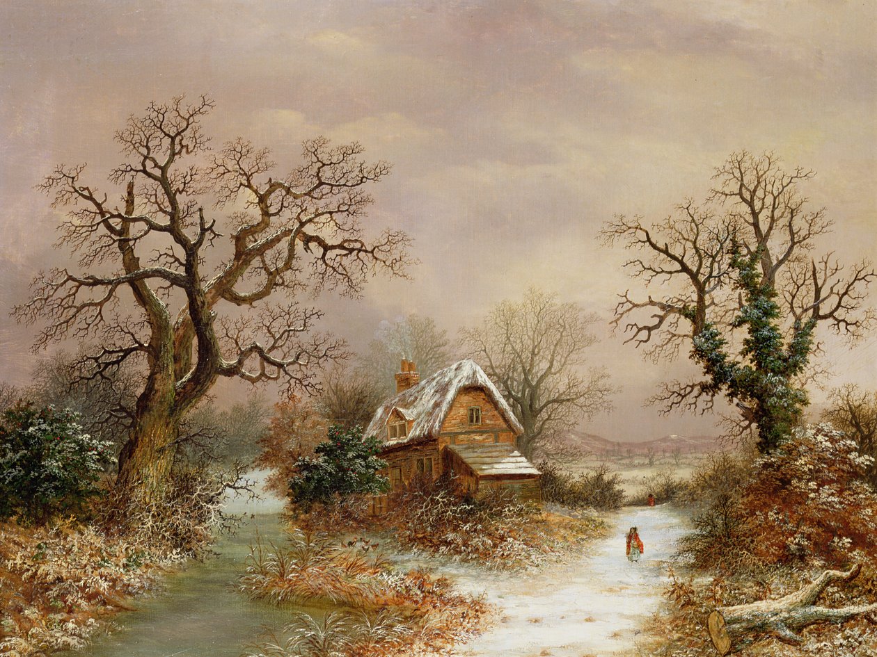 Rödluvan i snön, 1800-talet av Charles Leaver