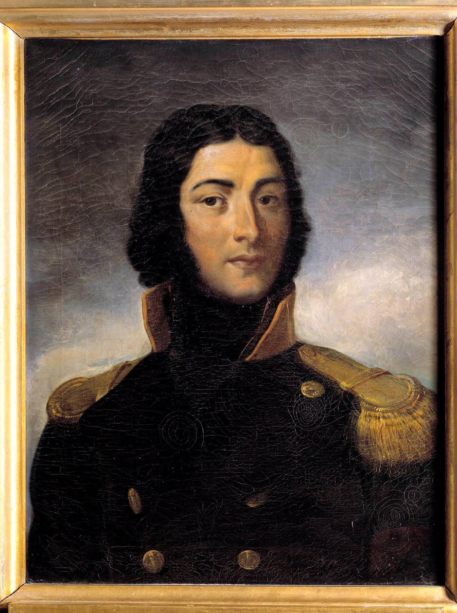 Porträtt av general Louis Lazare Hoche (1768-1797) i kaptensuniform 1792 Målning av Charles Victor Lefebvre (1805-1882) 1800-talet. Dim 0,72 x 0,55 m av Charles Lefebvre