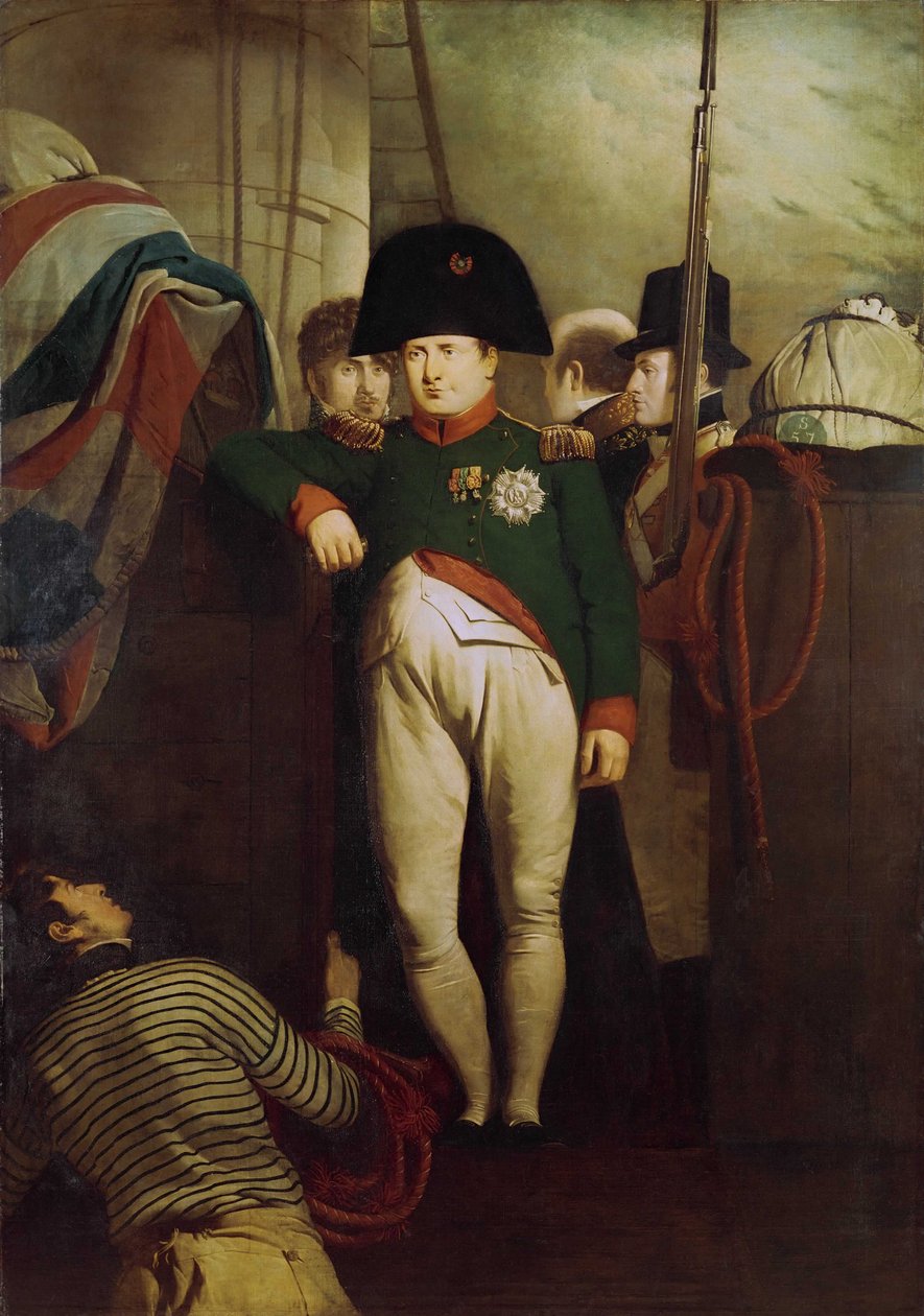 Napoleon Bonaparte ombord på "Bellerophon" i Plymouth Sound av Charles Lock Eastlake