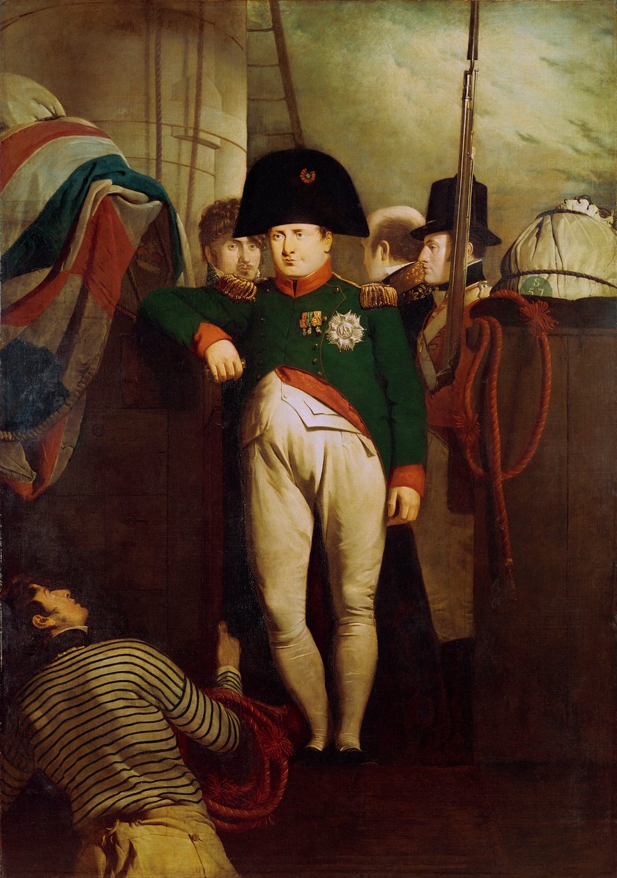 Napoleon Bonaparte ombord på "Bellerophon" i Plymouth Sound av Charles Lock Eastlake