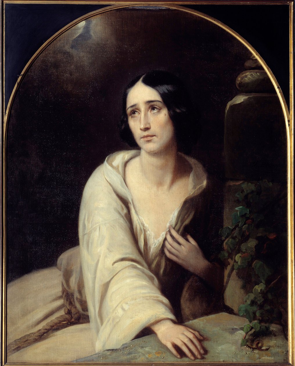 Gaetano Donizettis favorit Illustration för operan "" La favorite"" (La favorita). Målning av Charles Louis Bazin (1802-1859) 1840 Paris, Operamuseets bibliotek av Charles Louis Bazin