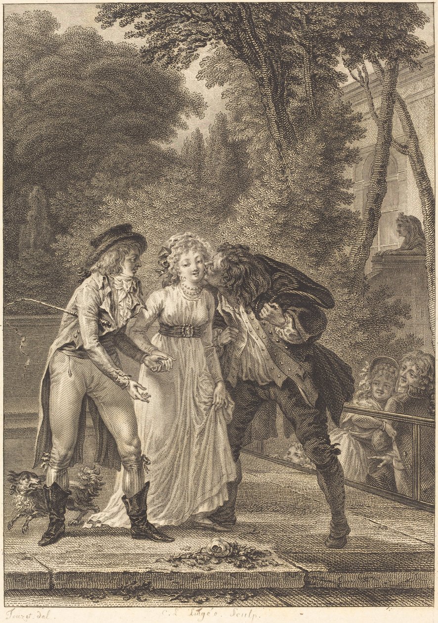 Kyssen återvände: Kyssen återvände av Charles Louis Lingée after Jacques Louis François Touzé