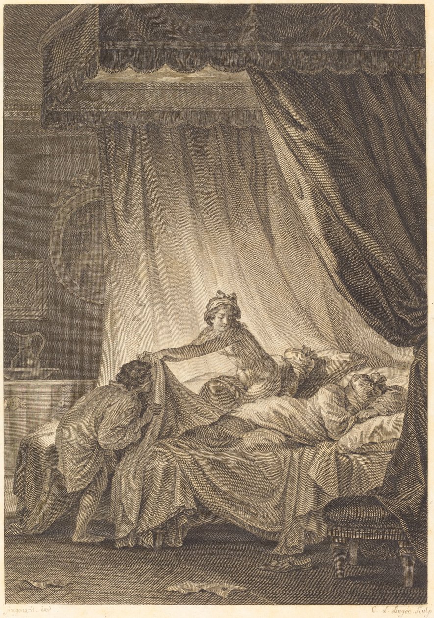 Mona Lisa: Sängen av Charles Louis Lingée after Jean Honoré Fragonard