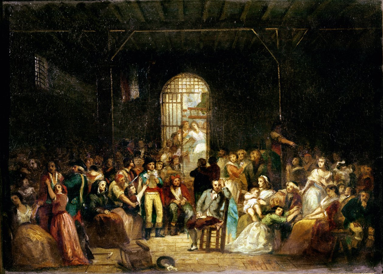 The Call for the Last Victims of the Terror, 7-9 Thermidor, år 2 (25-27 juli 1794) c.1850 (se även 127502 & 3 & 50501) av Charles Louis Lucien Muller