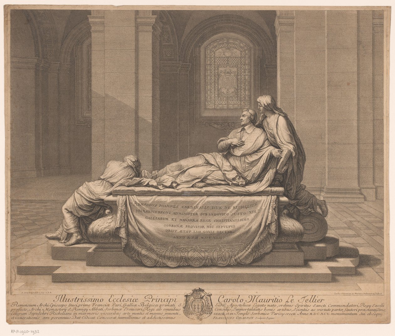 Armand-Jean du Plessis begravningsmonument hertig av Richelieu av Charles Louis Simonneau
