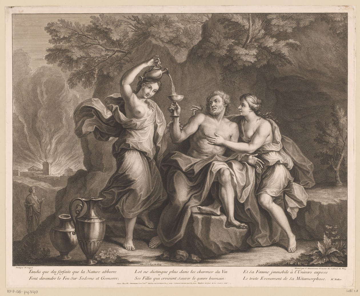 Lot och hans döttrar av Charles Louis Simonneau