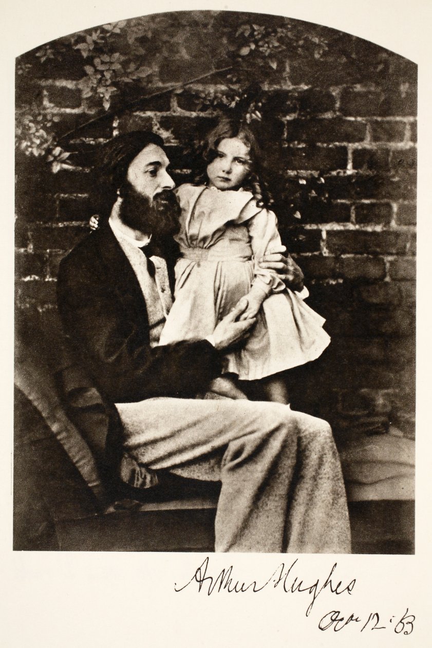 Arthur Hughes och hans dotter Agnes, 12 oktober 1863 (sepiafoto) av Charles Lutwidge Dodgson