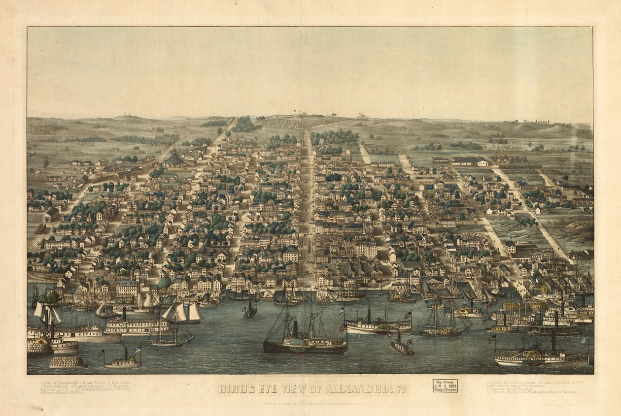 Fågelperspektiv över Alexandria, Va. LOC 81694373 av Charles Magnus