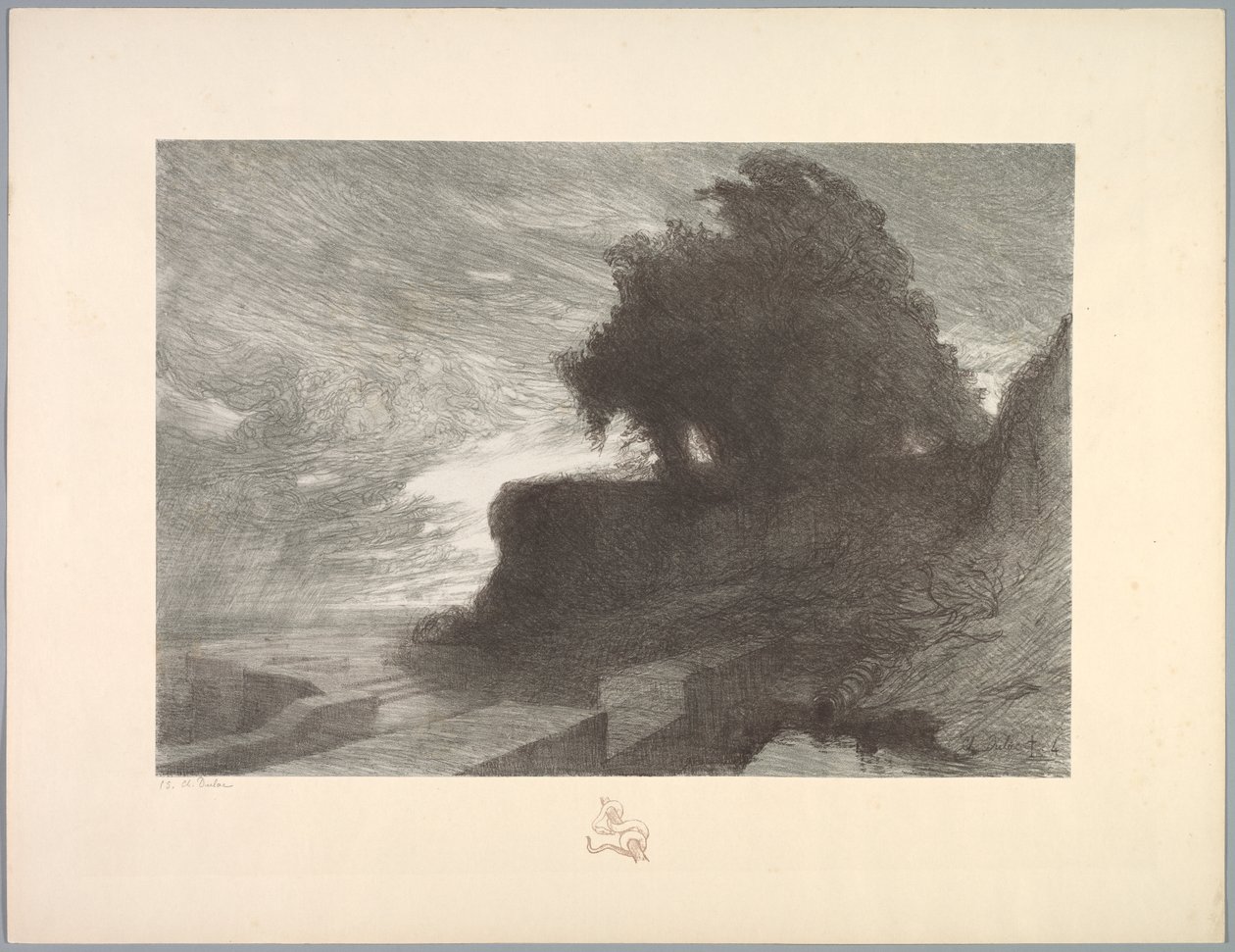 Landskapssvit: Landscape, Plate 4, Note, Snake av Charles Marie Dulac