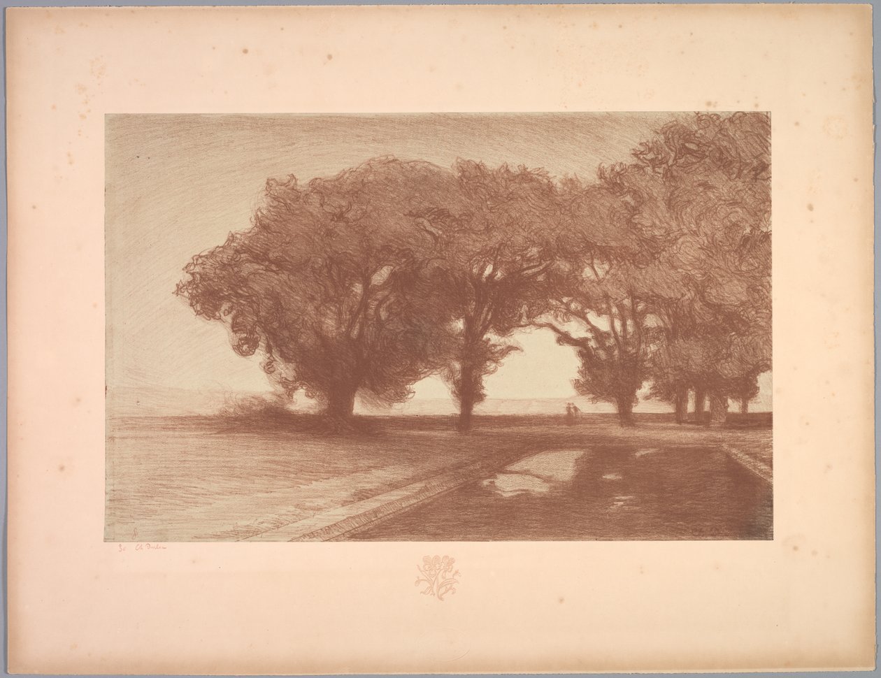 Landskapssvit: Landskap, tavla 8, anteckning, penséer, 1892-1893. av Charles Marie Dulac