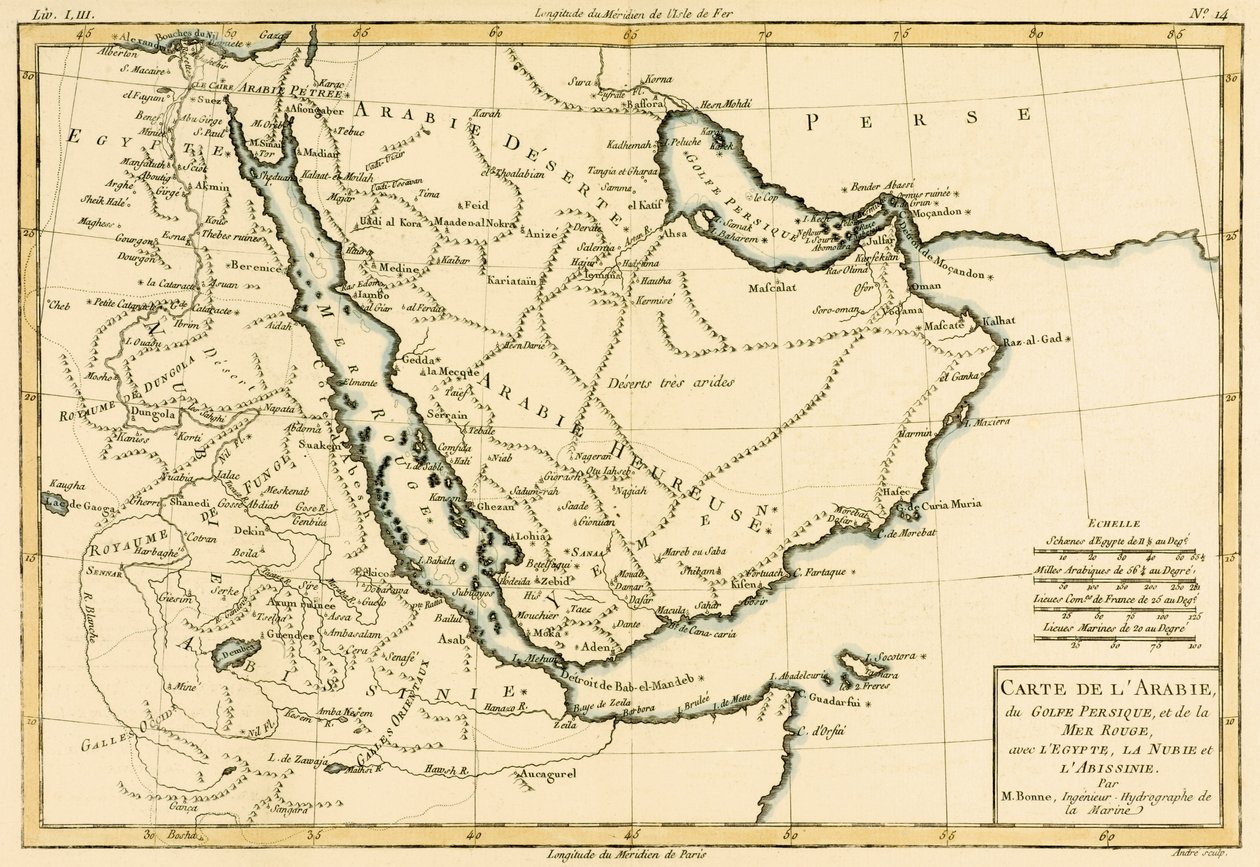 Arabien, Persiska viken och Röda havet, med Egypten, Nubien och Abessinien, från 
