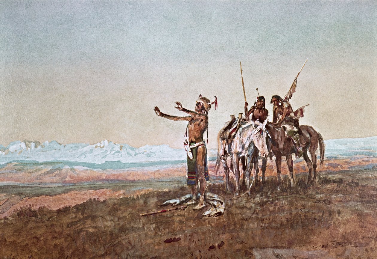 Åkallan till solen av Charles Marion Russell