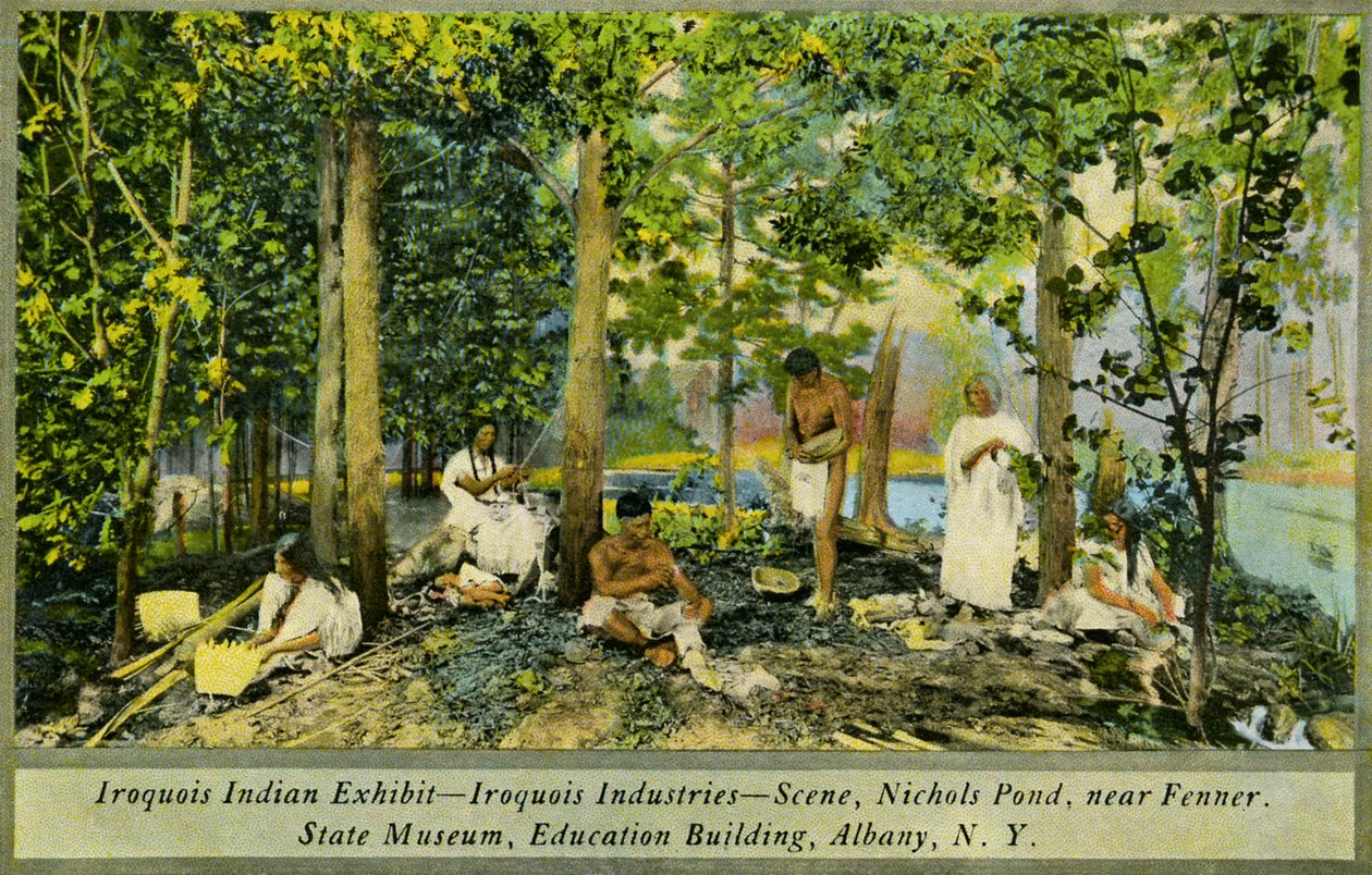 Iroquois Indian Exhibit, State Museum, Albany av Charles Marion Russell
