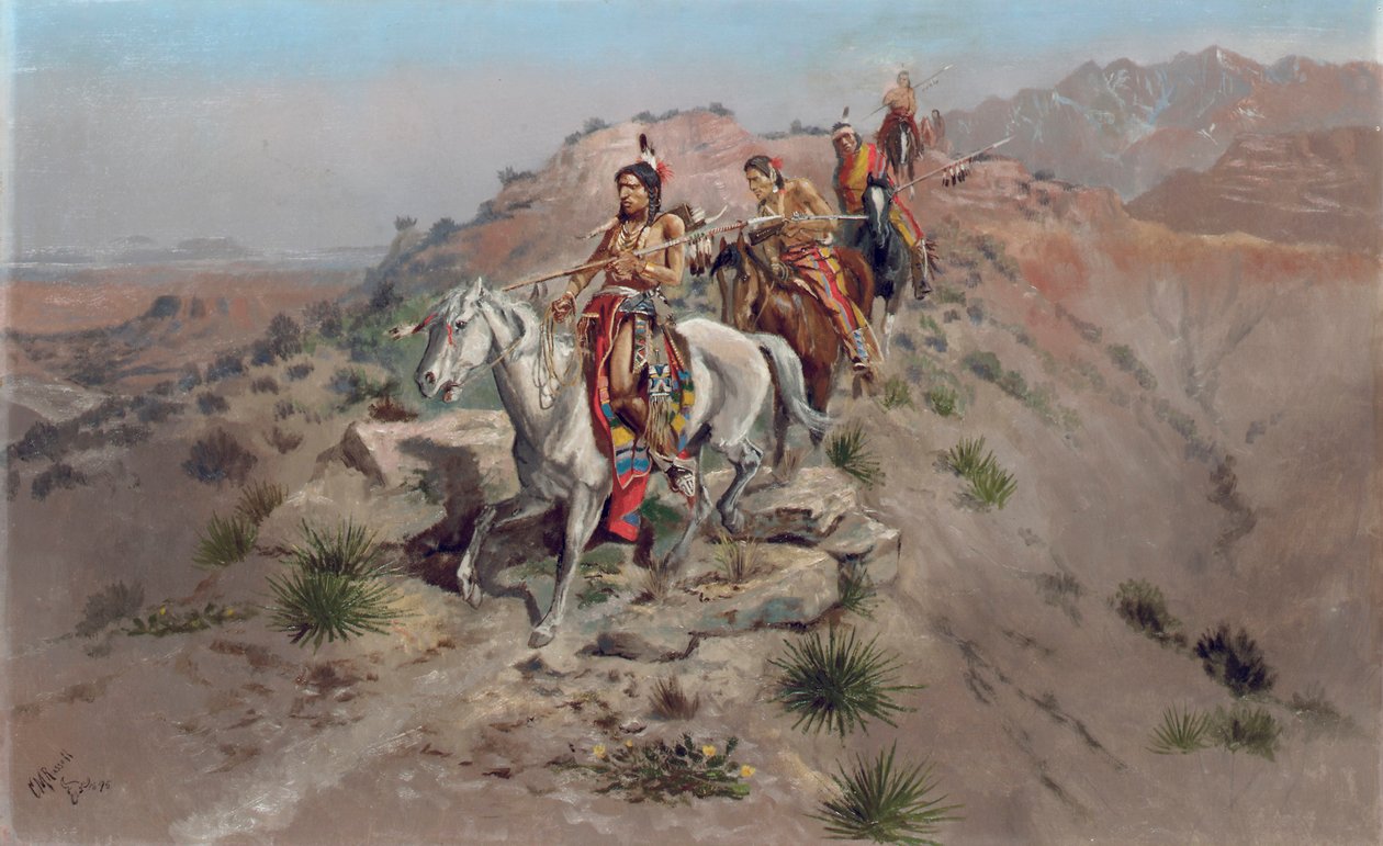 På krigsstigen, 1895 av Charles Marion Russell