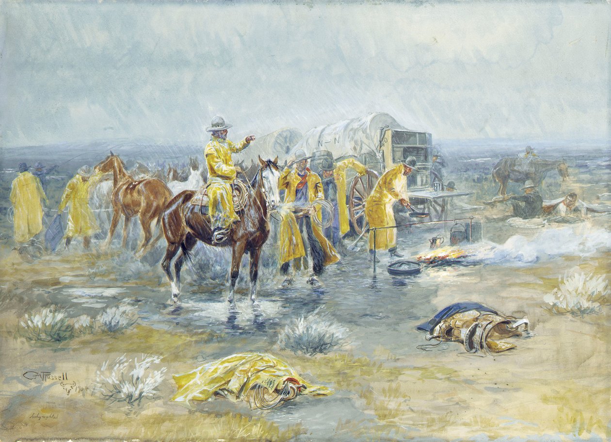 Regnig morgon, 1904 av Charles Marion Russell