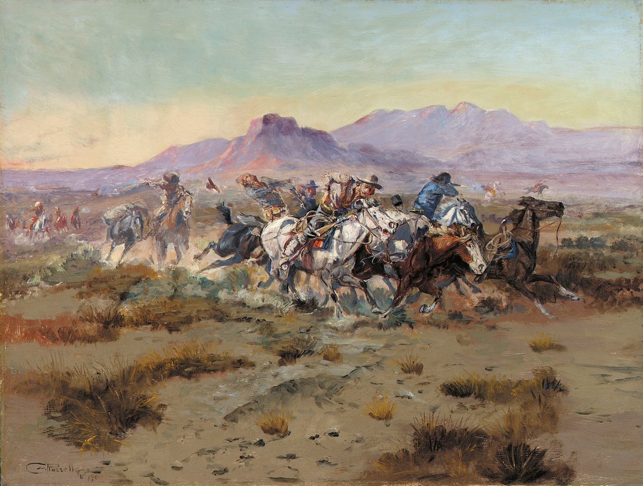 Attacken, 1900 av Charles Marion Russell