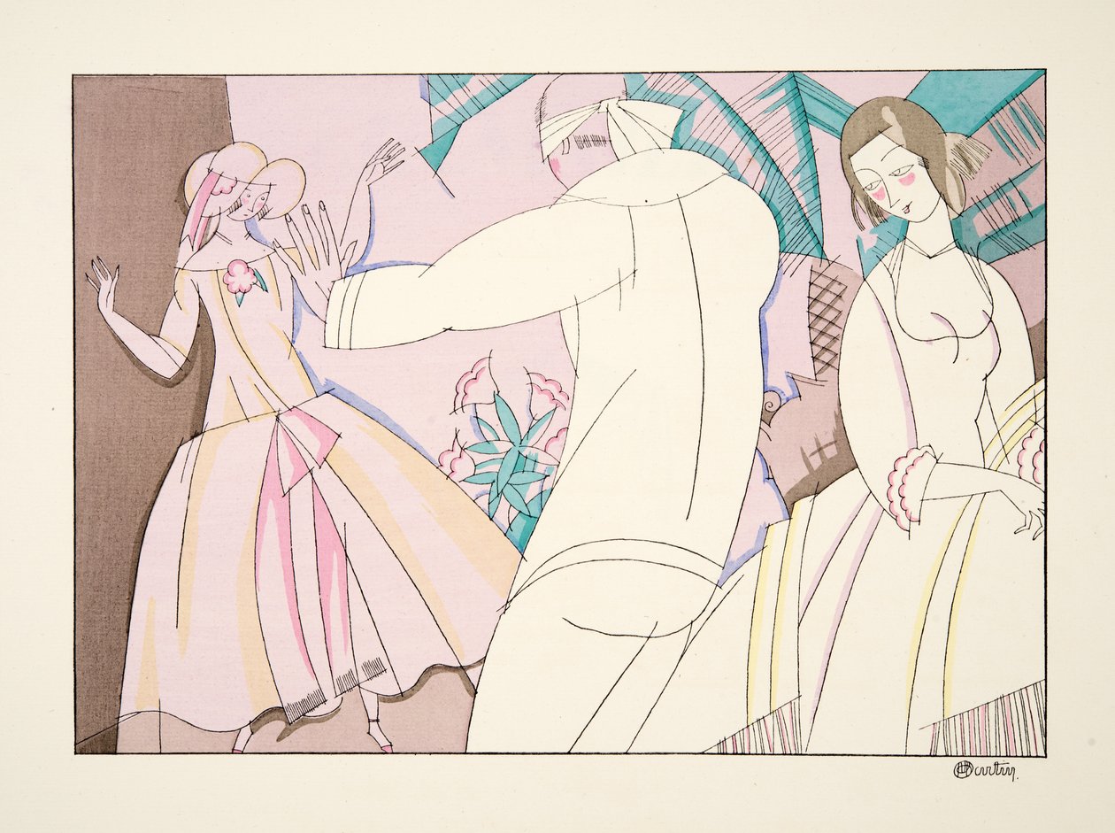 Colin Maillard, från Sports & Entertainment, pub. 1914 (stenciltryck) av Charles Martin