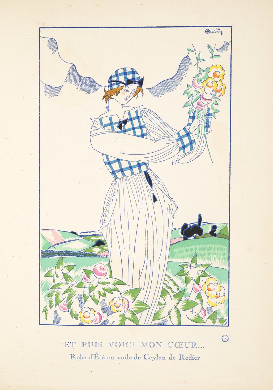 And Then Here Is My Heart?, från en samling modeplattor, 1920 (stenciltryck) av Charles Martin