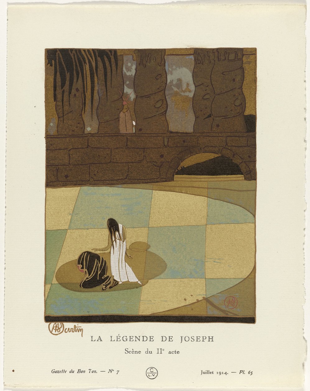 Gazette du Bon Ton, 1914 - nr 7: The Legend of Joseph / Scen från andra akten av Charles Martin