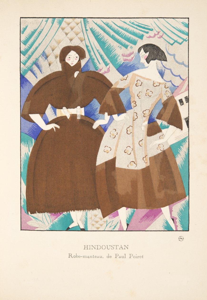Hindoustan, från en samling modeplattor, 1920 (pochoirtryck) av Charles Martin