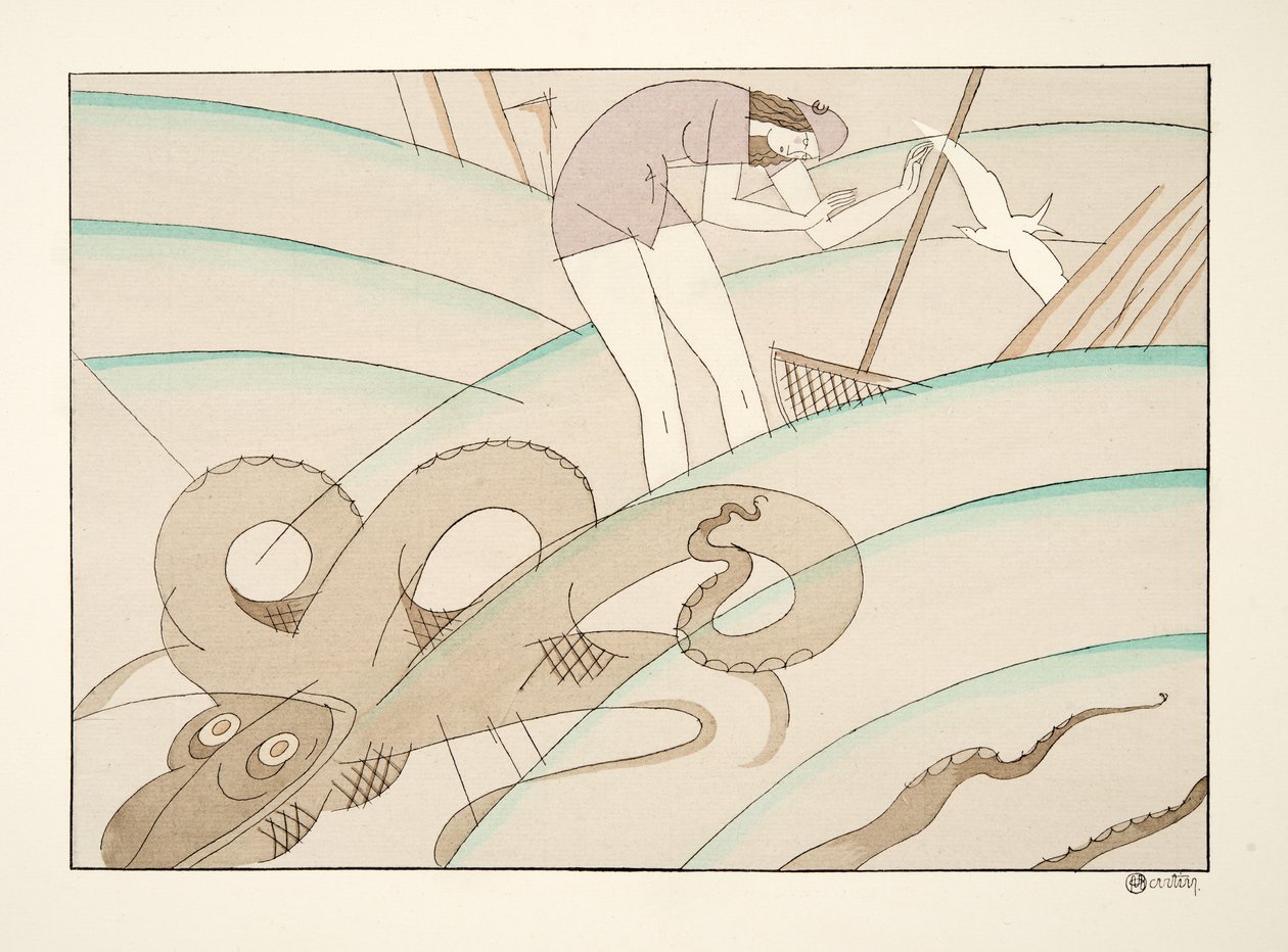 The Octopus från Sports & Entertainment, pub. 1914 (stenciltryck) av Charles Martin
