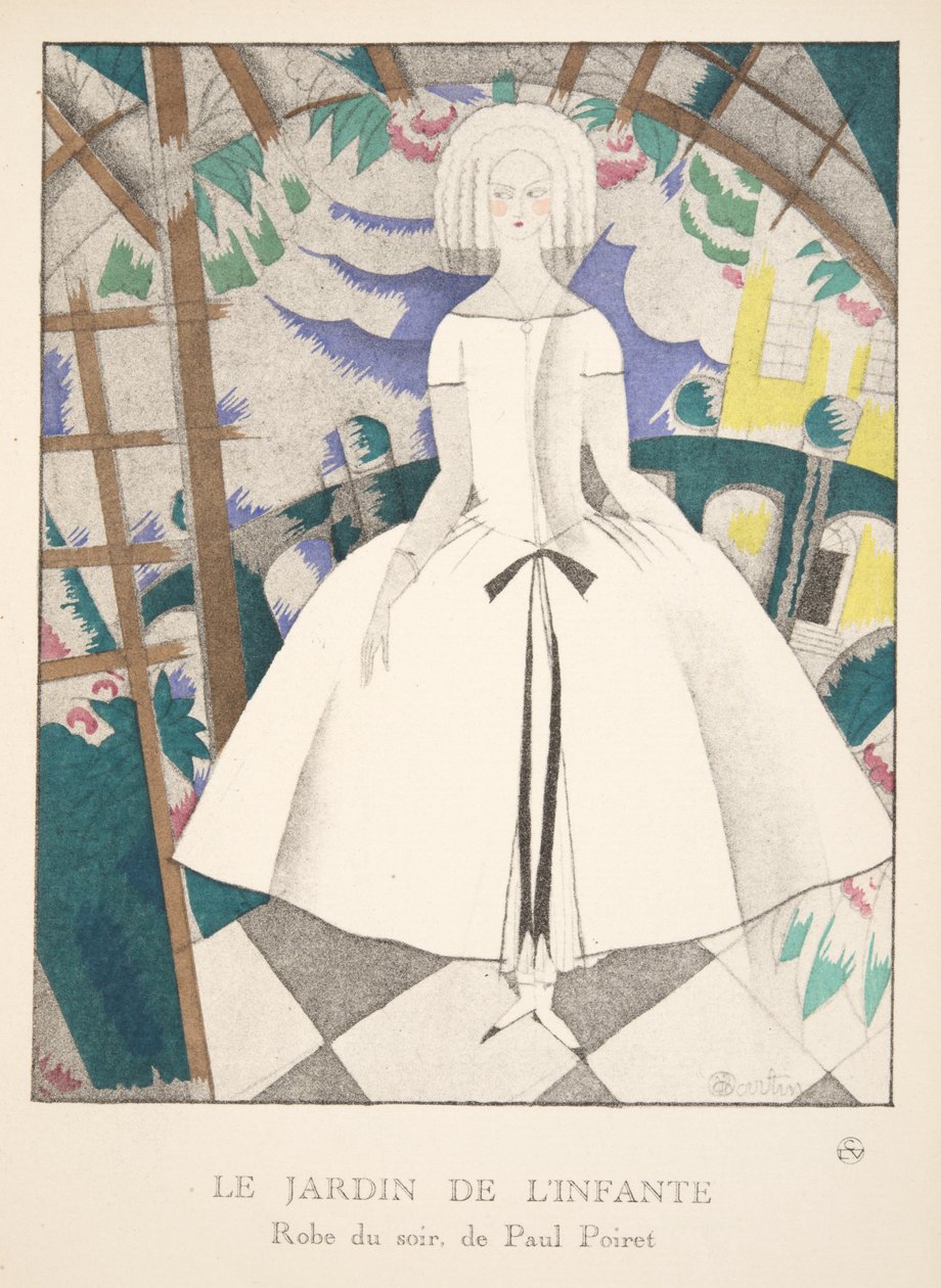 The Garden of the Infanta, från en samling modeplattor, 1920 (stenciltryck) av Charles Martin
