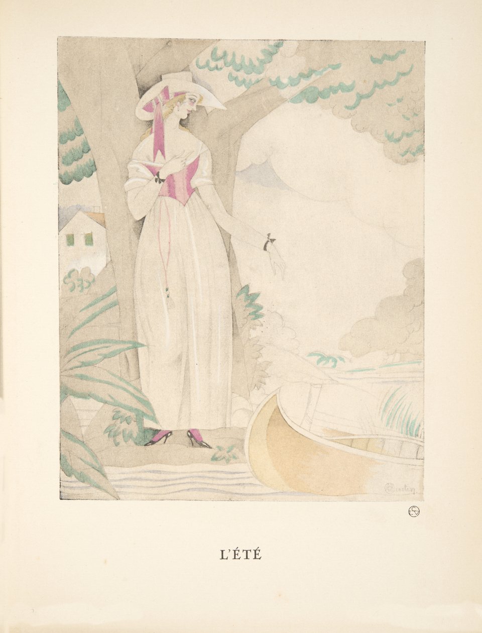 Lété, från en samling modeplattor, 1922 (pochoirtryck) av Charles Martin