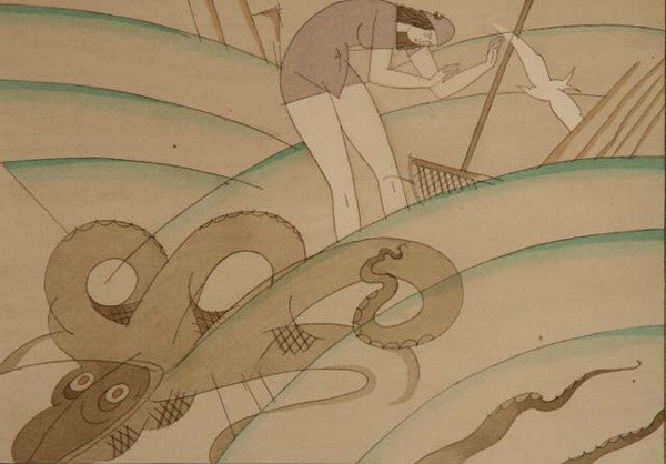 The Octopus, c.1920 (stencil på papper) av Charles Martin