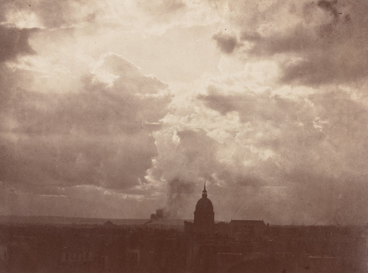 Molnstudie över Pantheon, Paris,1856 (foto) av Charles Marville