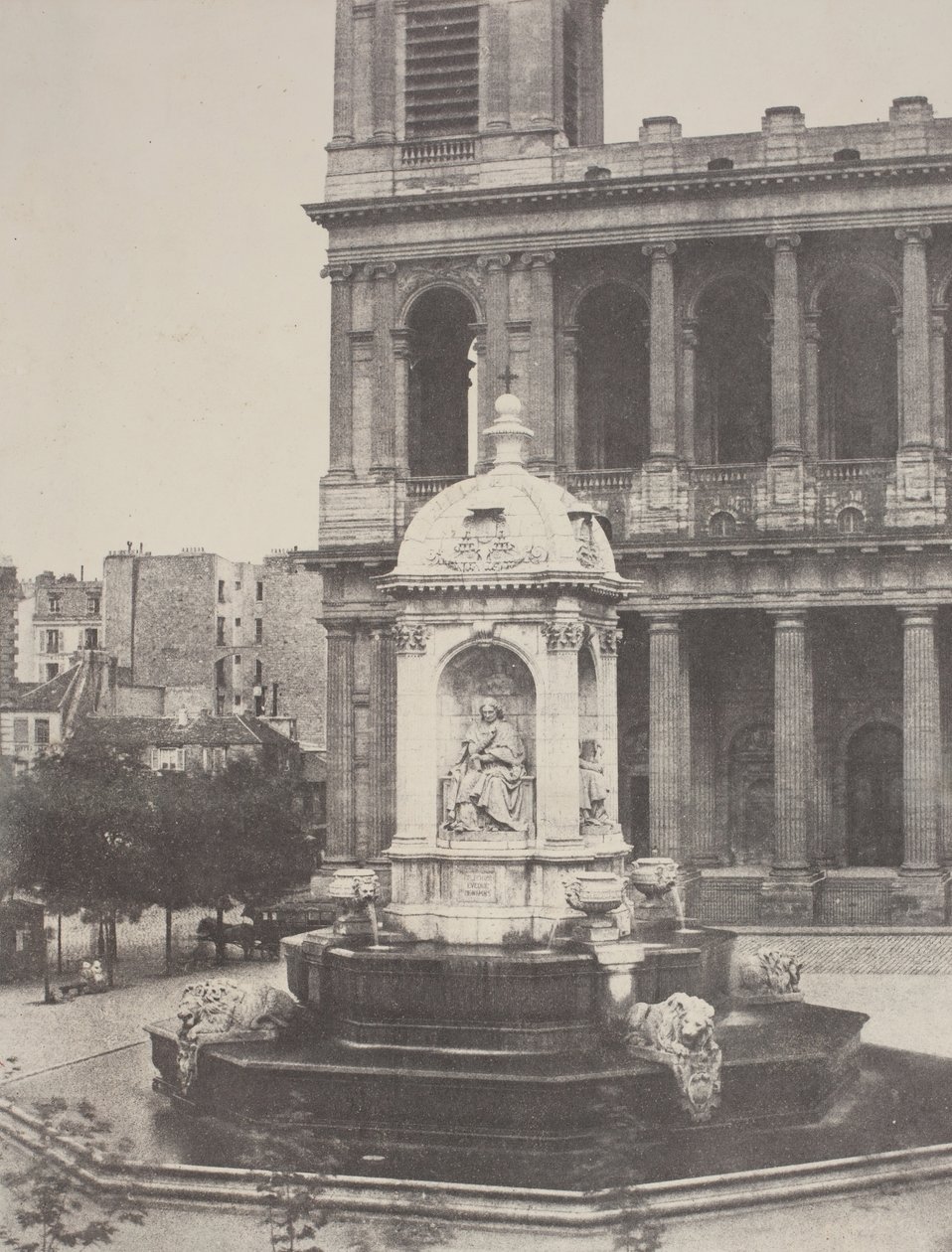 Fontän vid St. Sulpice, 1851. av Charles Marville
