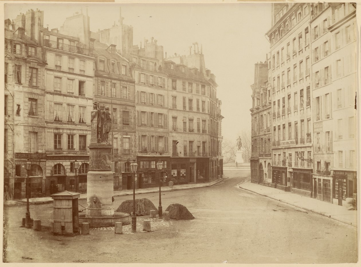 Den gamla fontänen på Place Dauphine av Charles Marville