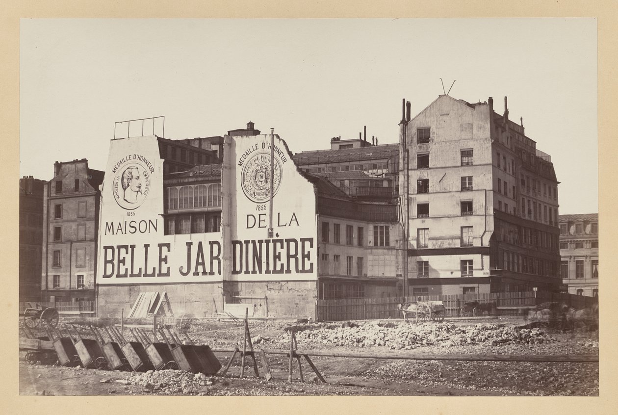 La Belle Jardinère: butiken på Rue de la Cité under rivningen, Paris av Charles Marville