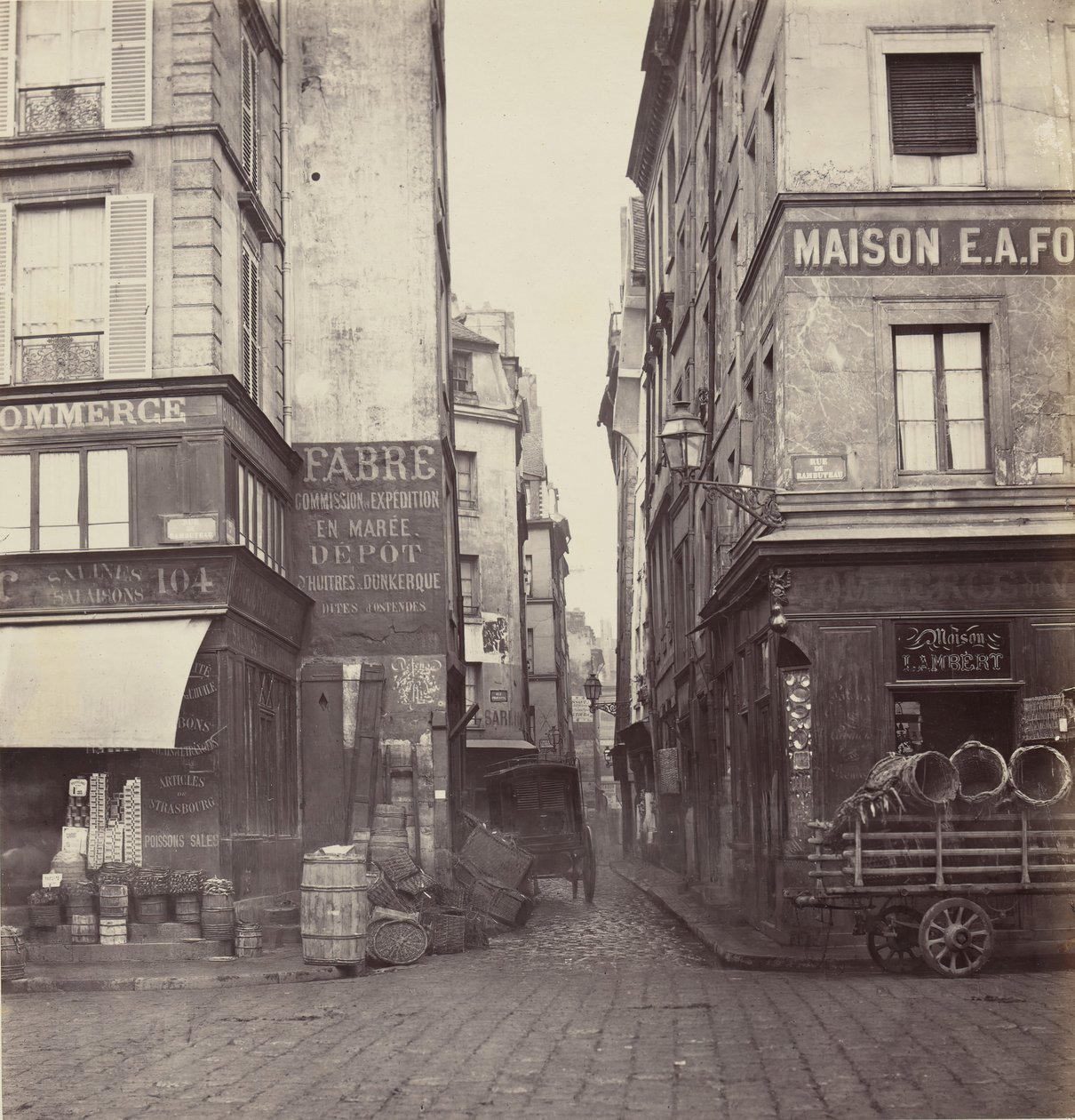 Rue Mondetour, från Rue Rambuteau, 1860-70-talet. av Charles Marville