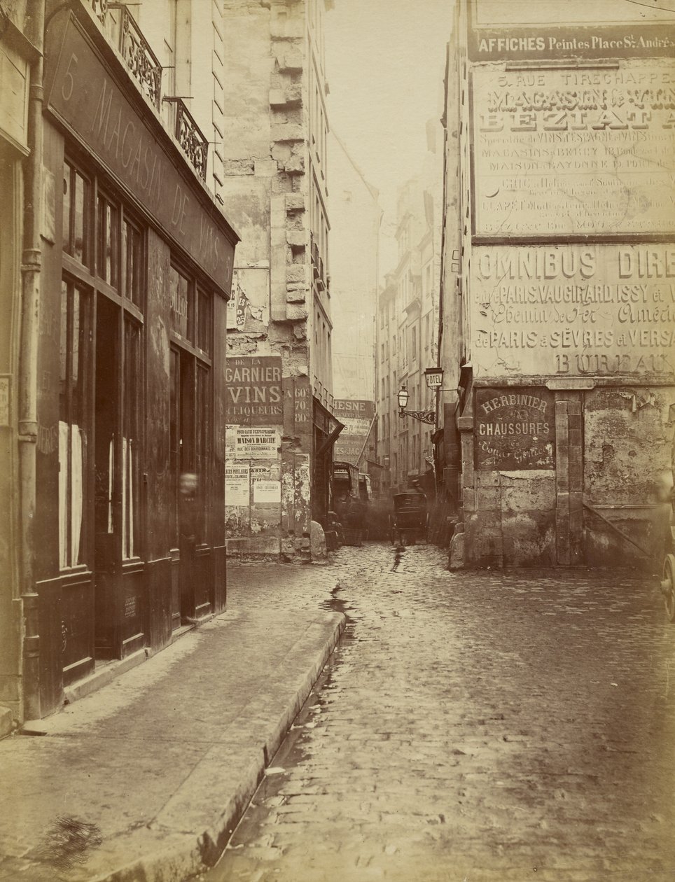 Rue Tirechappe, sedd från rue Saint-Honoré av Charles Marville