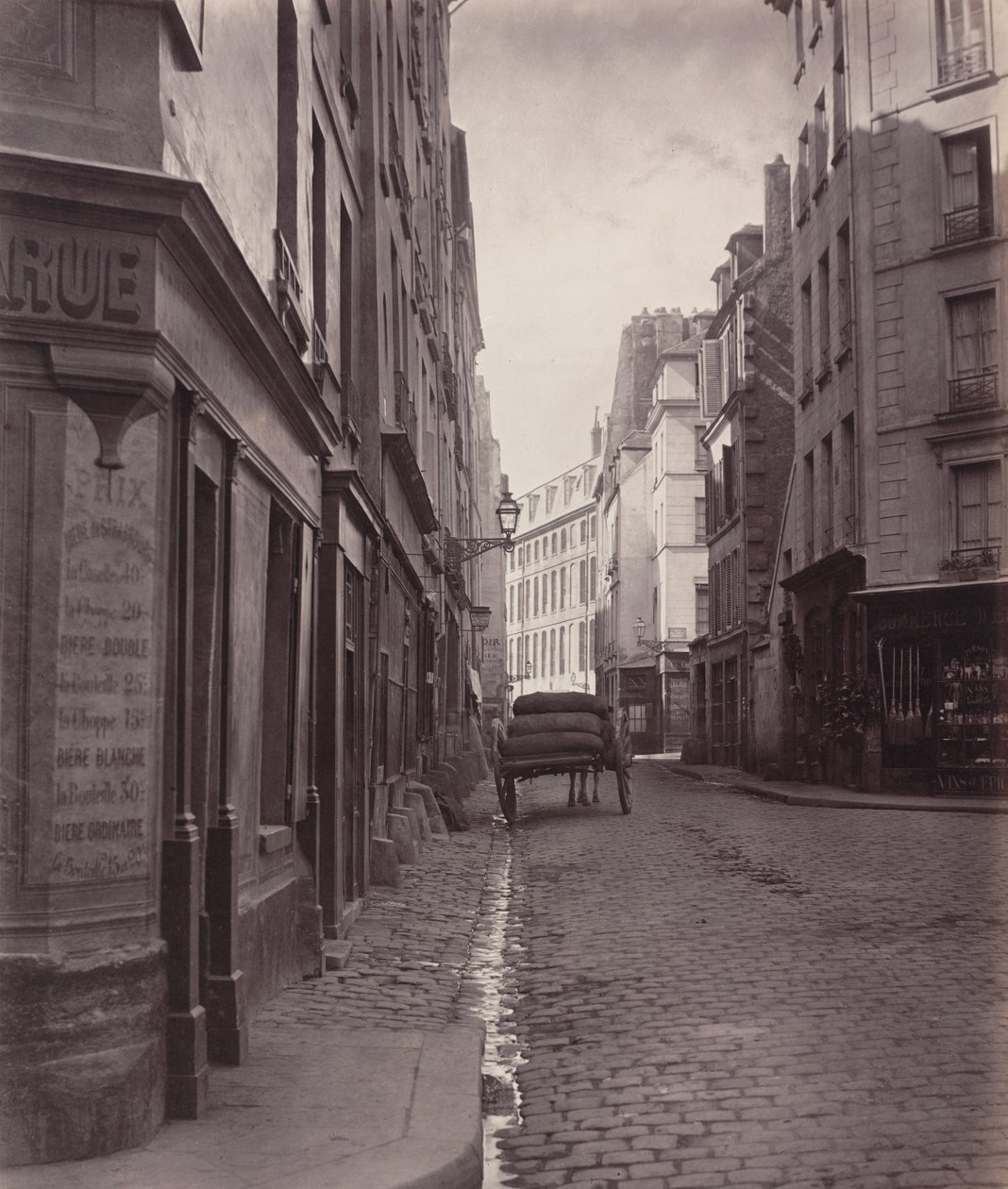 Rue de la Bûcherie, från cul de sac Saint-Ambroise (femte arrondissement) av Charles Marville