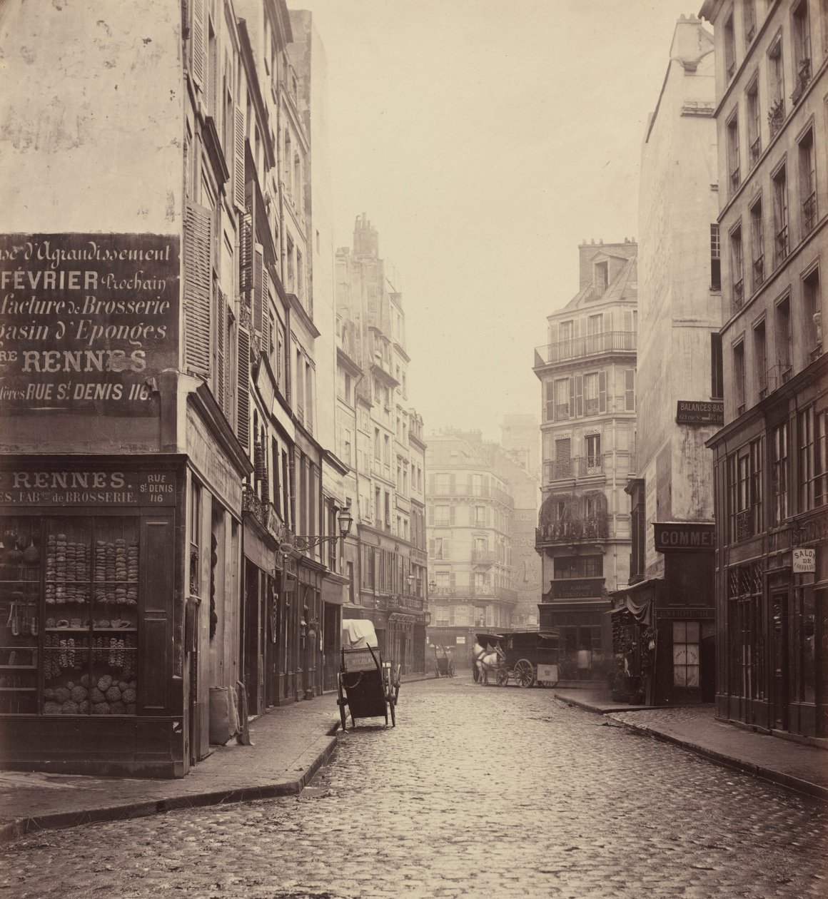 Rue des Lombards, från rue des Lavandières Sainte-Opportune av Charles Marville