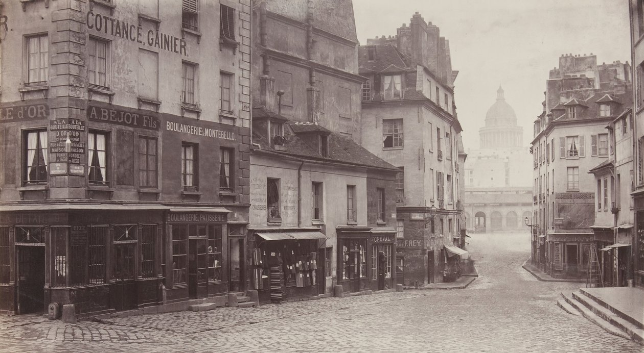 Rue du Haut-Pave Pantheon på avstånd, 1865-69. av Charles Marville