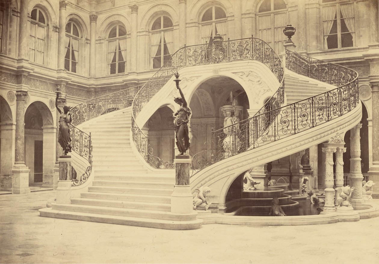 [Trappa, interiör i Hôtel de Ville] av Charles Marville