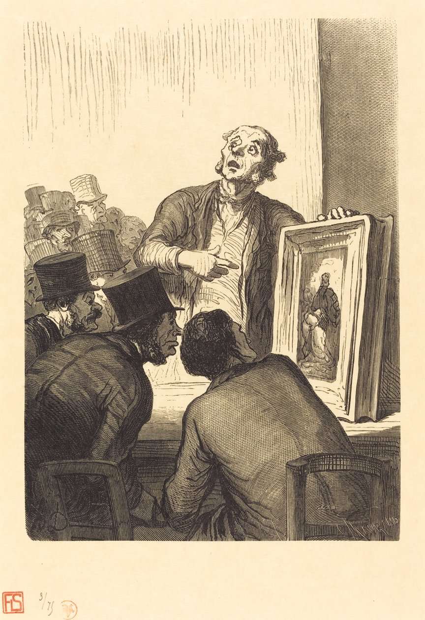 Auktionsförrättarnas hotell: Experten av Charles Maurand after Honoré Daumier