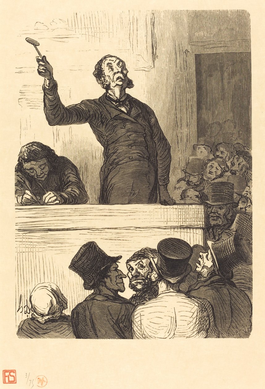 Auktionshuset: Auktionsförrättaren av Charles Maurand after Honoré Daumier