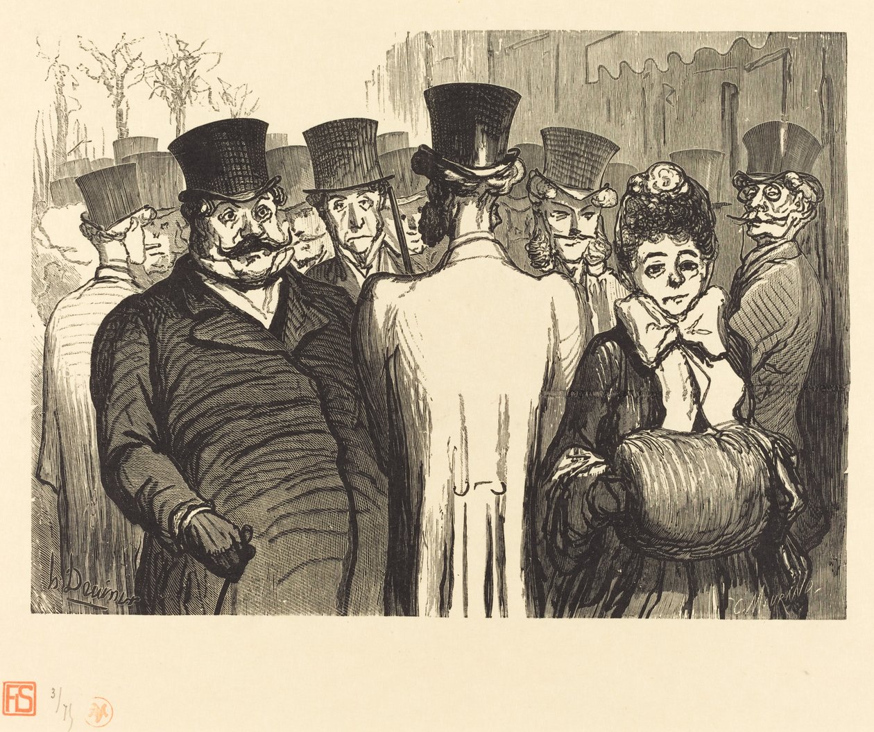 Italienarnas boulevard av Charles Maurand after Honoré Daumier