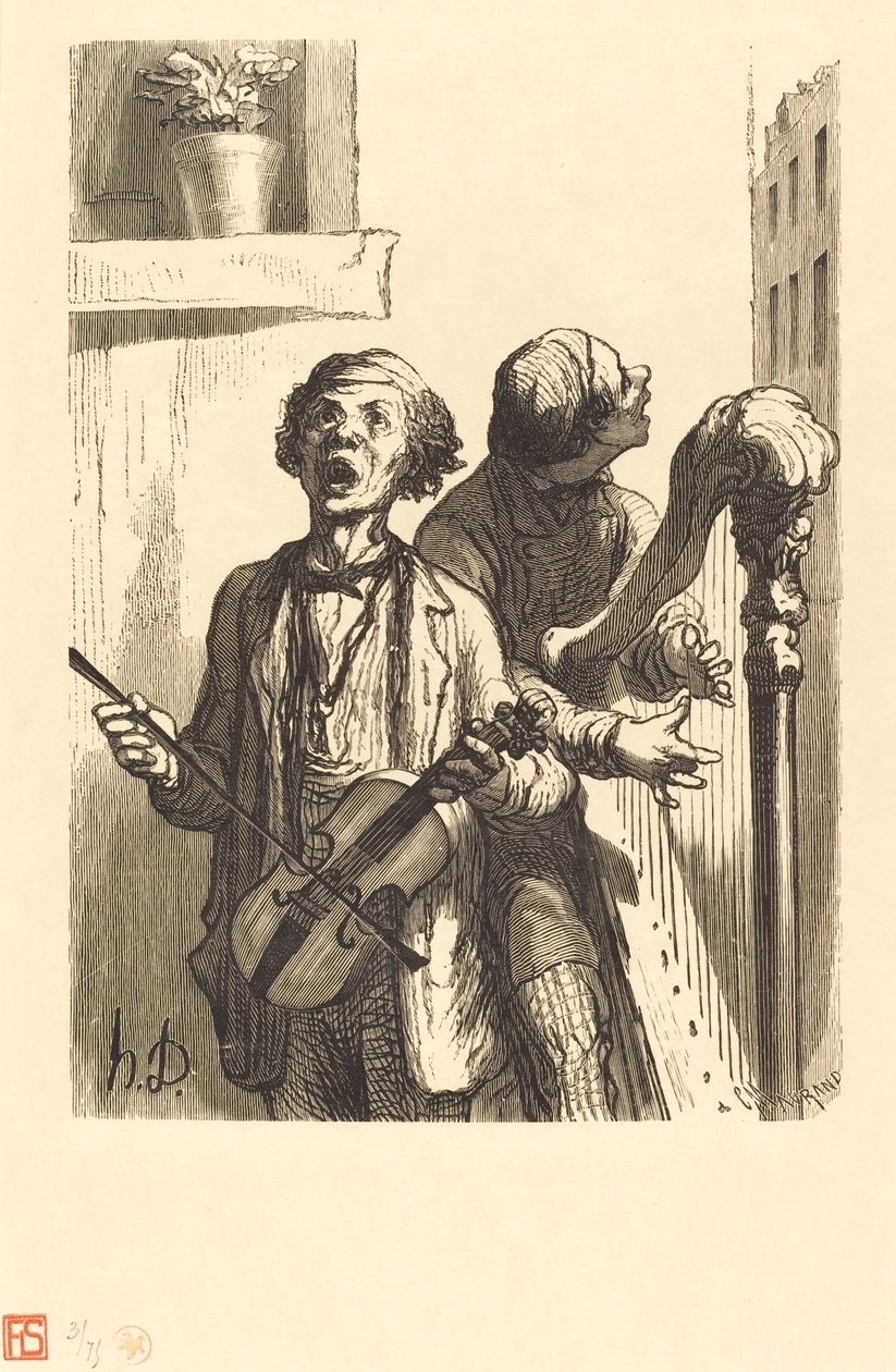 Gatusångarna av Charles Maurand after Honoré Daumier