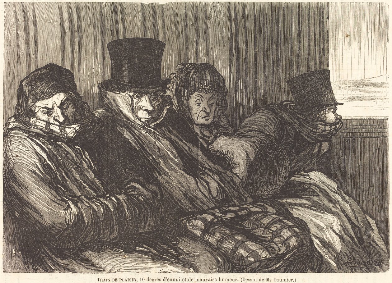 roligt tåg av Charles Maurand after Honoré Daumier