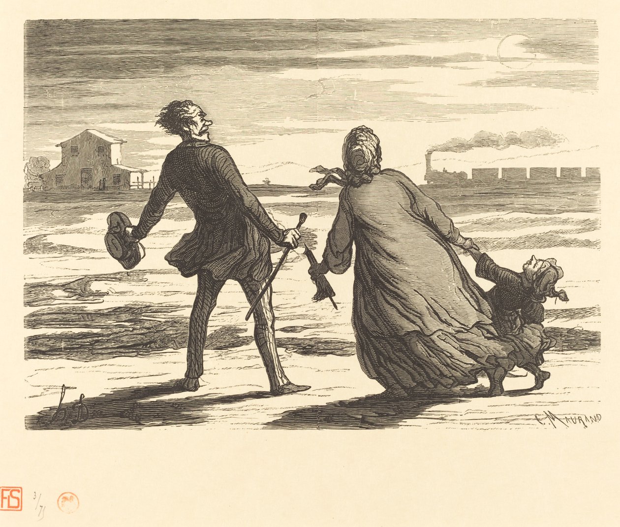 För sent! av Charles Maurand after Honoré Daumier